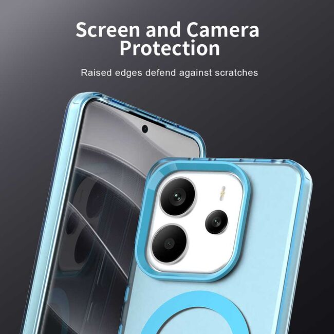 Husa premium pentru  Xiaomi Redmi Note 14 4G VivaShell Fusion compatibila MagSafe, Anti-Shock - Protectie Avansata Display & Camera - Design Slim și Elegant - Albastru