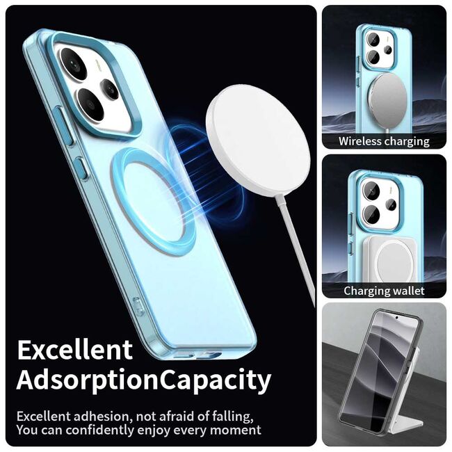Husa premium pentru  Xiaomi Redmi Note 14 4G VivaShell Fusion compatibila MagSafe, Anti-Shock - Protectie Avansata Display & Camera - Design Slim și Elegant - Albastru