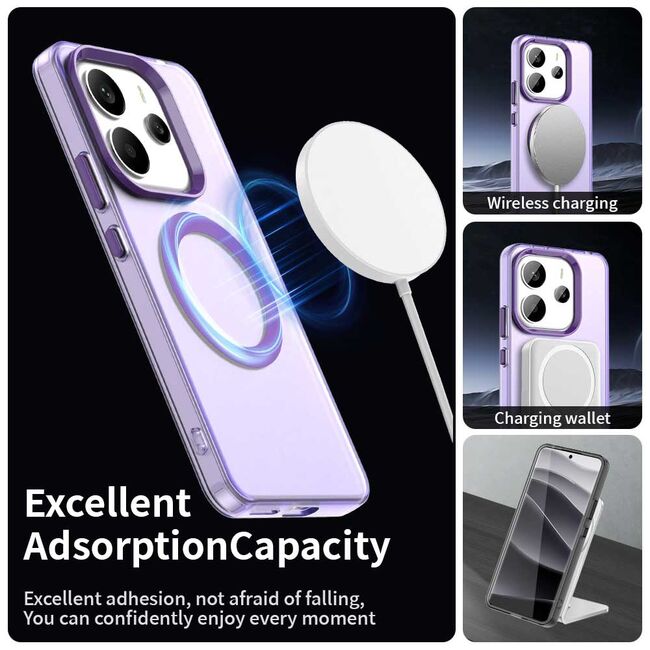 Husa premium pentru  Xiaomi Redmi Note 14 4G VivaShell Fusion compatibila MagSafe, Anti-Shock - Protectie Avansata Display & Camera - Design Slim și Elegant - Mov