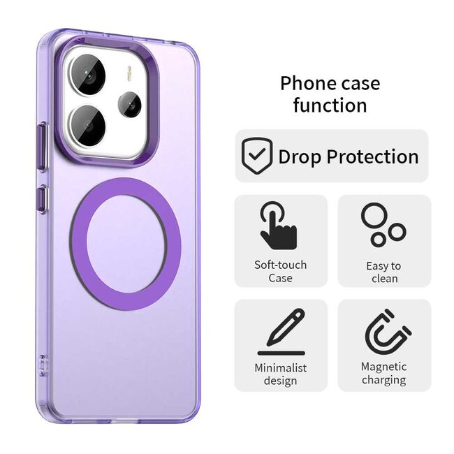 Husa premium pentru  Xiaomi Redmi Note 14 4G VivaShell Fusion compatibila MagSafe, Anti-Shock - Protectie Avansata Display & Camera - Design Slim și Elegant - Mov