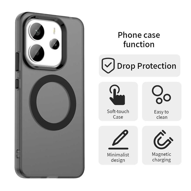 Husa premium pentru  Xiaomi Redmi Note 14 4G VivaShell Fusion compatibila MagSafe, Anti-Shock - Protectie Avansata Display & Camera - Design Slim și Elegant - Negru