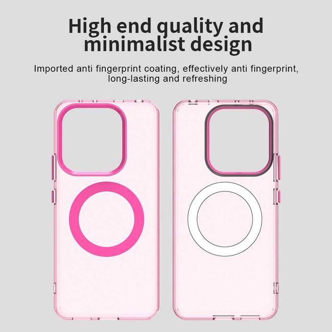 Husa premium pentru  Xiaomi Redmi Note 14 4G VivaShell Fusion compatibila MagSafe, Anti-Shock - Protectie Avansata Display & Camera - Design Slim și Elegant - Roz
