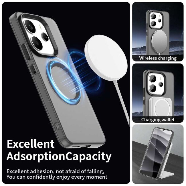 Husa premium pentru  Xiaomi Redmi Note 14 5G VivaShell Fusion compatibila MagSafe, Anti-Shock - Protectie Avansata Display & Camera - Design Slim și Elegant - Negru