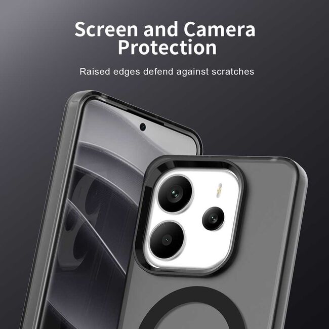 Husa premium pentru  Xiaomi Redmi Note 14 5G VivaShell Fusion compatibila MagSafe, Anti-Shock - Protectie Avansata Display & Camera - Design Slim și Elegant - Negru
