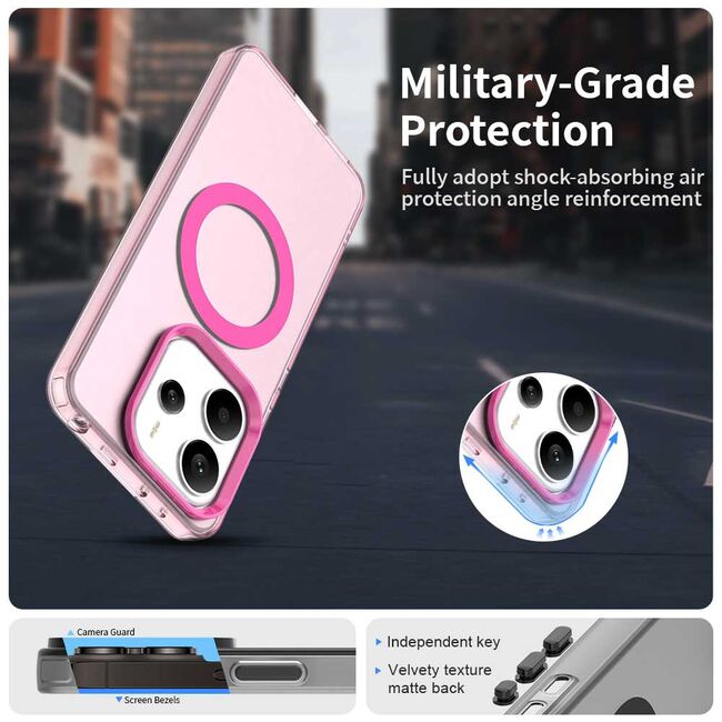 Husa premium pentru  Xiaomi Redmi Note 14 5G VivaShell Fusion compatibila MagSafe, Anti-Shock - Protectie Avansata Display & Camera - Design Slim și Elegant - Roz