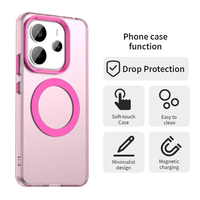 Husa premium pentru  Xiaomi Redmi Note 14 5G VivaShell Fusion compatibila MagSafe, Anti-Shock - Protectie Avansata Display & Camera - Design Slim și Elegant - Roz