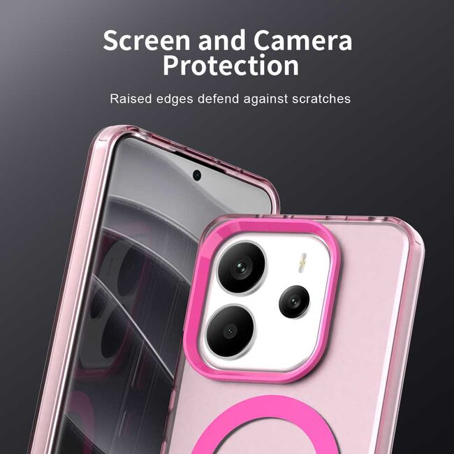 Husa premium pentru  Xiaomi Redmi Note 14 5G VivaShell Fusion compatibila MagSafe, Anti-Shock - Protectie Avansata Display & Camera - Design Slim și Elegant - Roz