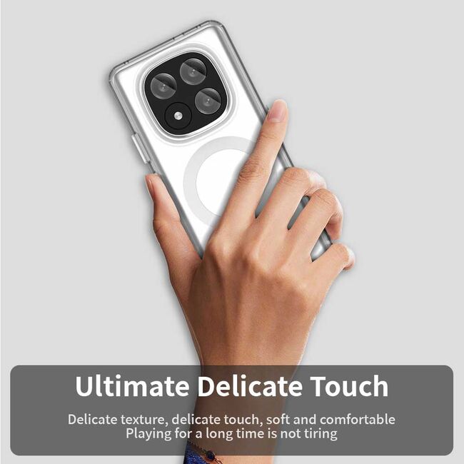 Husa premium pentru Xiaomi Redmi Note 14 Pro+ Plus VivaShell Fusion compatibila MagSafe, Anti-Shock - Protectie Avansata Display & Camera - Design Slim și Elegant - Alb