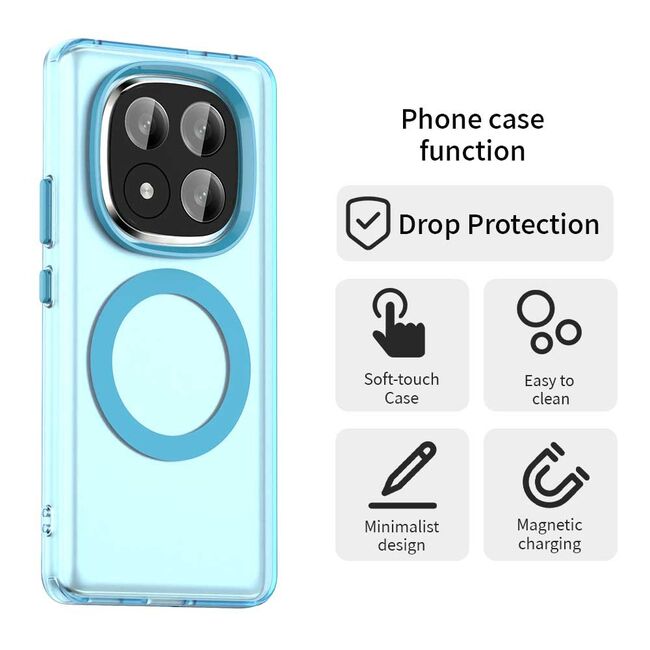 Husa premium pentru  Xiaomi Redmi Note 14 Pro+ Plus VivaShell Fusion compatibila MagSafe, Anti-Shock - Protectie Avansata Display & Camera - Design Slim și Elegant - Albastru