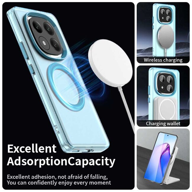 Husa premium pentru  Xiaomi Redmi Note 14 Pro+ Plus VivaShell Fusion compatibila MagSafe, Anti-Shock - Protectie Avansata Display & Camera - Design Slim și Elegant - Albastru