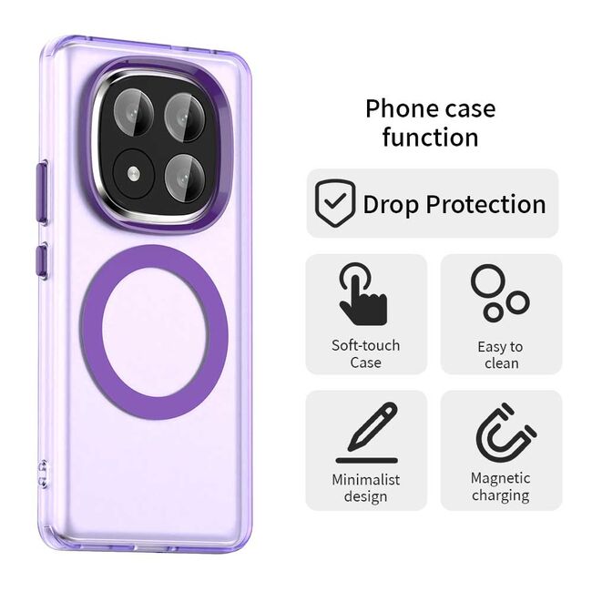 Husa premium pentru  Xiaomi Redmi Note 14 Pro+ Plus VivaShell Fusion compatibila MagSafe, Anti-Shock - Protectie Avansata Display & Camera - Design Slim și Elegant - Mov