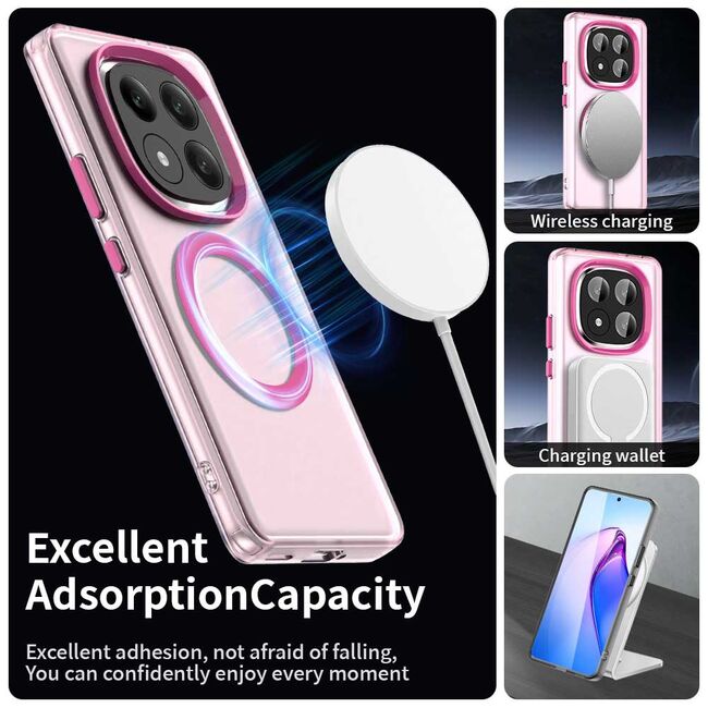 Husa premium pentru  Xiaomi Redmi Note 14 Pro+ Plus VivaShell Fusion compatibila MagSafe, Anti-Shock - Protectie Avansata Display & Camera - Design Slim și Elegant - Roz