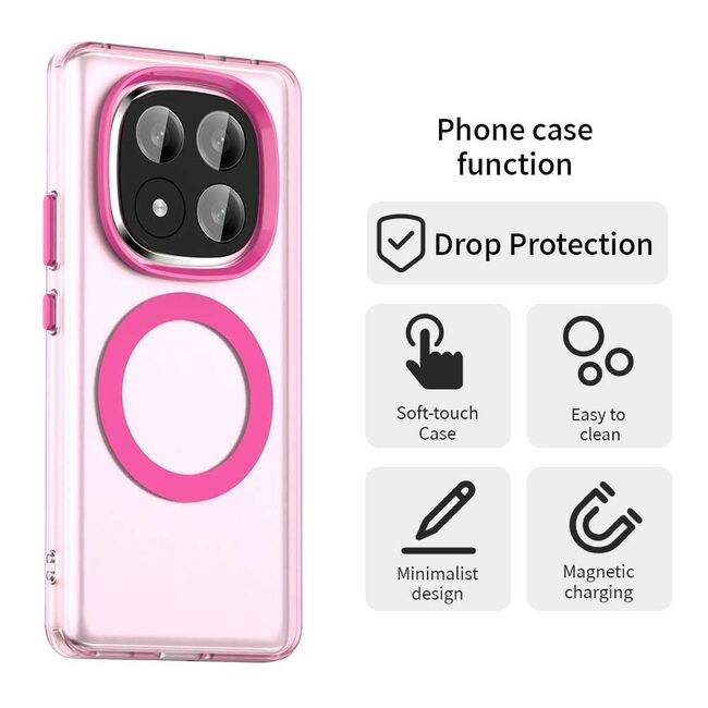 Husa premium pentru  Xiaomi Redmi Note 14 Pro+ Plus VivaShell Fusion compatibila MagSafe, Anti-Shock - Protectie Avansata Display & Camera - Design Slim și Elegant - Roz