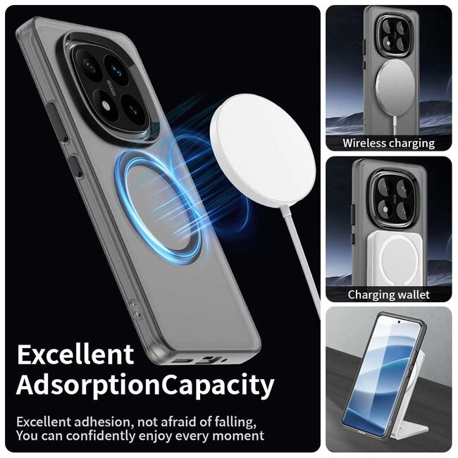 Husa premium pentru  Xiaomi Redmi Note 14 Pro 4G VivaShell Fusion compatibila MagSafe, Anti-Shock - Protectie Avansata Display & Camera - Design Slim și Elegant - Negru