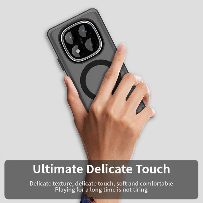 Husa premium pentru  Xiaomi Redmi Note 14 Pro 4G VivaShell Fusion compatibila MagSafe, Anti-Shock - Protectie Avansata Display & Camera - Design Slim și Elegant - Negru