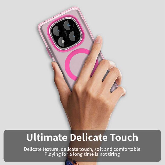 Husa premium pentru  Xiaomi Redmi Note 14 Pro 4G VivaShell Fusion compatibila MagSafe, Anti-Shock - Protectie Avansata Display & Camera - Design Slim și Elegant - Roz
