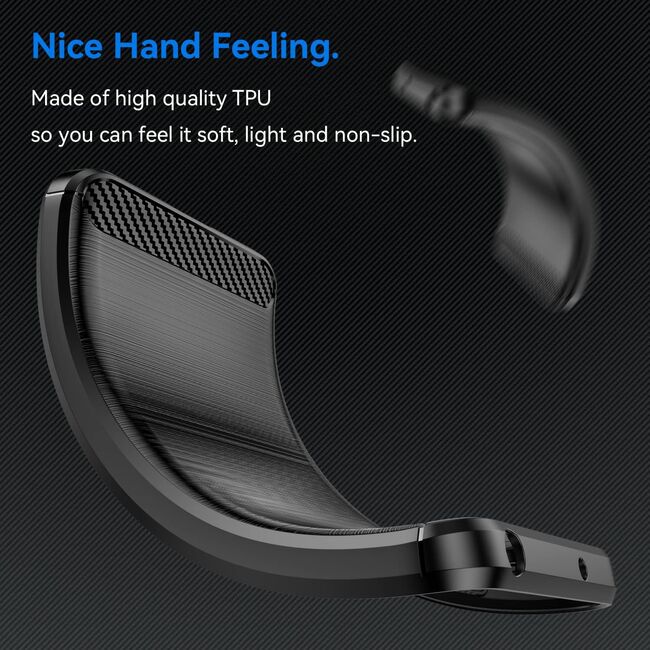 Husa pentru Motorola Moto G56 Carbon Liquid Silicone, Negru