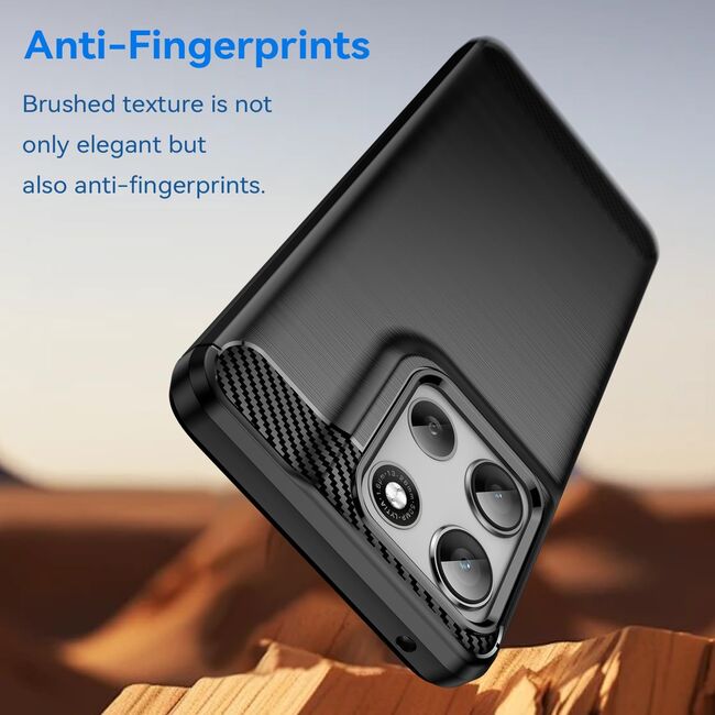 Husa pentru Motorola Moto G56 Carbon Liquid Silicone, Negru