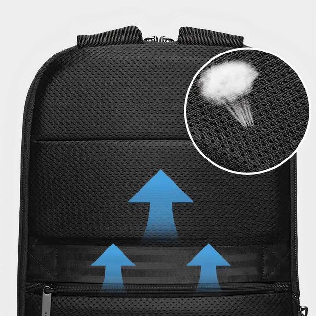 Rucsac Laptop pana la 17” Extensibil, 49 x 33 x 6 - 9 cm – Impermeabil, Compartiment Tip Valiză, Ideal pentru Avion, serviciu și calatorii, negru