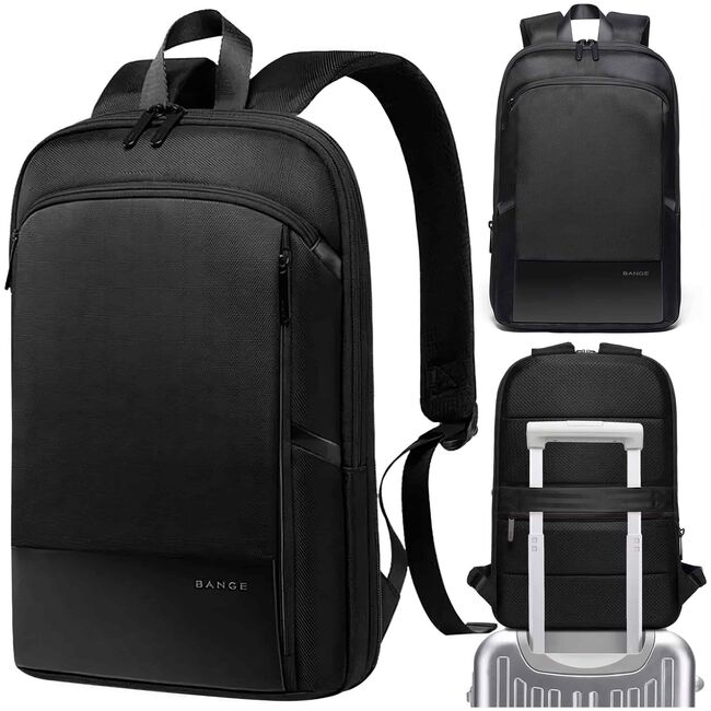 Rucsac Laptop pana la 17” Extensibil, 49 x 33 x 6 - 9 cm – Impermeabil, Compartiment Tip Valiză, Ideal pentru Avion, serviciu și calatorii, negru