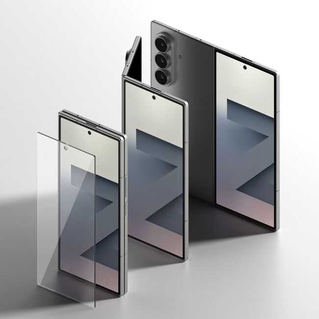Set 2 x Folie pentru Samsung Galaxy Z Fold 7 - Ringke Cover Display Easy Slide Tempered Glass - Clear