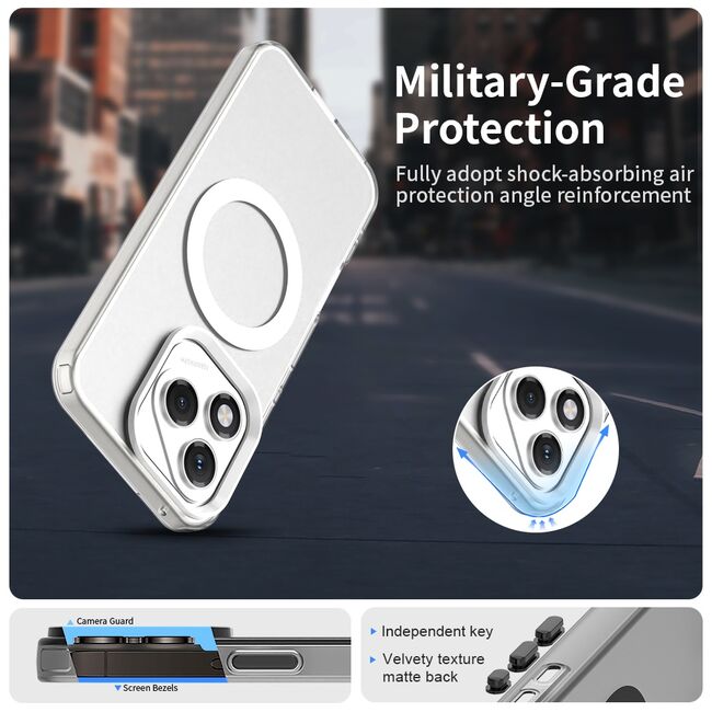 Husa premium pentru  Honor 400 Lite VivaShell Fusion compatibila MagSafe, Anti-Shock - Protectie Avansata Display & Camera - Design Slim și Elegant - Alb
