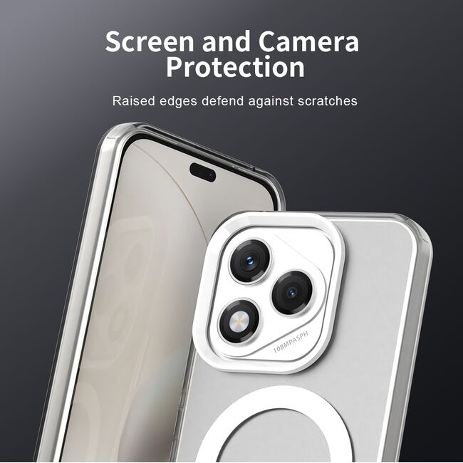Husa premium pentru  Honor 400 Lite VivaShell Fusion compatibila MagSafe, Anti-Shock - Protectie Avansata Display & Camera - Design Slim și Elegant - Alb