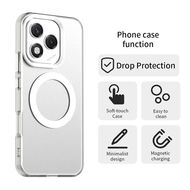 Husa premium pentru  Honor 400 Lite VivaShell Fusion compatibila MagSafe, Anti-Shock - Protectie Avansata Display & Camera - Design Slim și Elegant - Alb