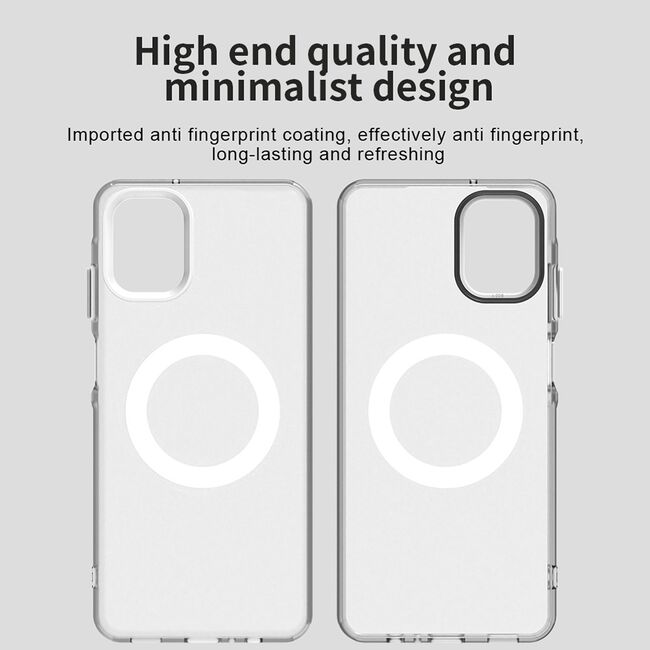 Husa premium pentru  Samsung Galaxy A06 VivaShell Fusion compatibila MagSafe, Anti-Shock - Protectie Avansata Display & Camera - Design Slim și Elegant - Alb