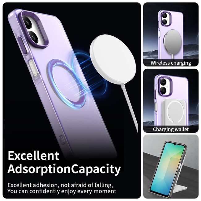 Husa premium pentru  Samsung Galaxy A06 VivaShell Fusion compatibila MagSafe, Anti-Shock - Protectie Avansata Display & Camera - Design Slim și Elegant - Mov