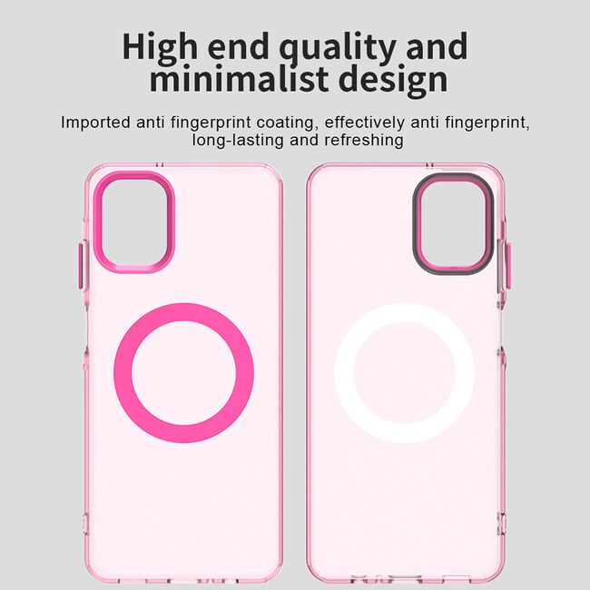 Husa premium pentru  Samsung Galaxy A06 VivaShell Fusion compatibila MagSafe, Anti-Shock - Protectie Avansata Display & Camera - Design Slim și Elegant - Roz