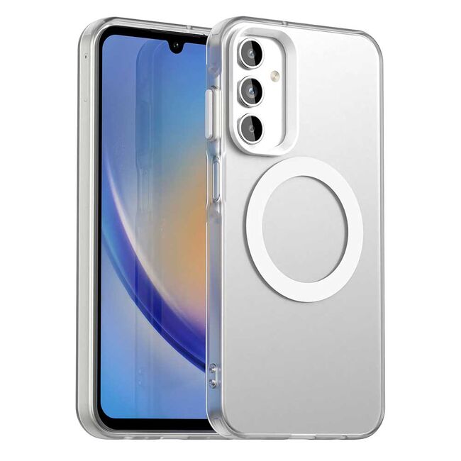 Husa premium pentru  Samsung Galaxy A15 VivaShell Fusion compatibila MagSafe, Anti-Shock - Protectie Avansata Display & Camera - Design Slim și Elegant - Alb