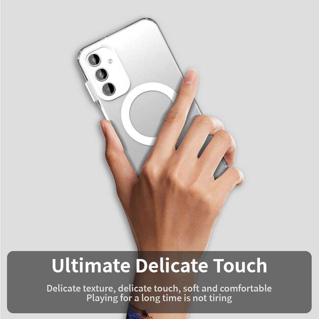 Husa premium pentru  Samsung Galaxy A15 VivaShell Fusion compatibila MagSafe, Anti-Shock - Protectie Avansata Display & Camera - Design Slim și Elegant - Alb