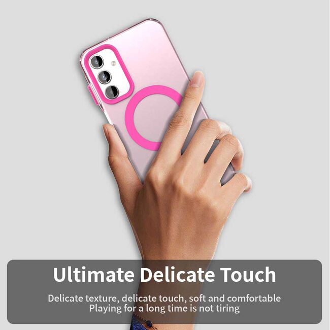 Husa premium pentru  Samsung Galaxy A15 VivaShell Fusion compatibila MagSafe, Anti-Shock - Protectie Avansata Display & Camera - Design Slim și Elegant - Roz