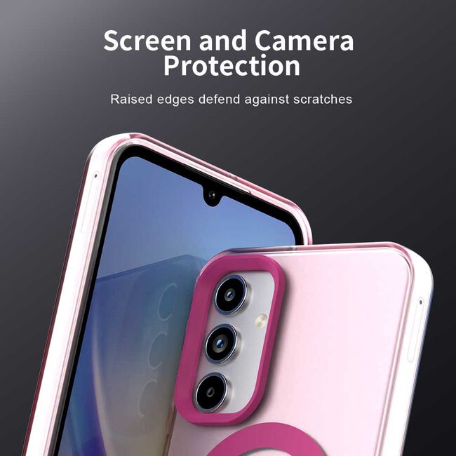 Husa premium pentru  Samsung Galaxy A15 VivaShell Fusion compatibila MagSafe, Anti-Shock - Protectie Avansata Display & Camera - Design Slim și Elegant - Roz