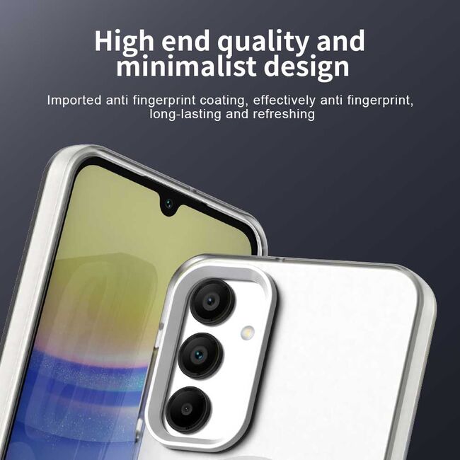 Husa premium pentru  Samsung Galaxy A16 VivaShell Fusion compatibila MagSafe, Anti-Shock - Protectie Avansata Display & Camera - Design Slim și Elegant - Alb