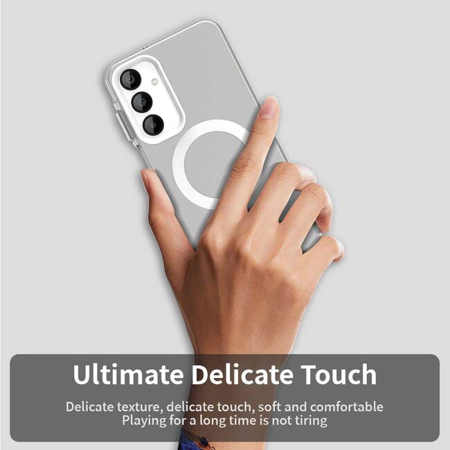 Husa premium pentru  Samsung Galaxy A16 VivaShell Fusion compatibila MagSafe, Anti-Shock - Protectie Avansata Display & Camera - Design Slim și Elegant - Alb
