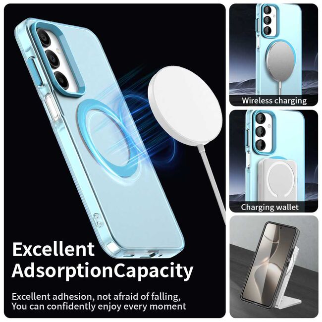 Husa premium pentru  Samsung Galaxy A16 VivaShell Fusion compatibila MagSafe, Anti-Shock - Protectie Avansata Display & Camera - Design Slim și Elegant - Albastru