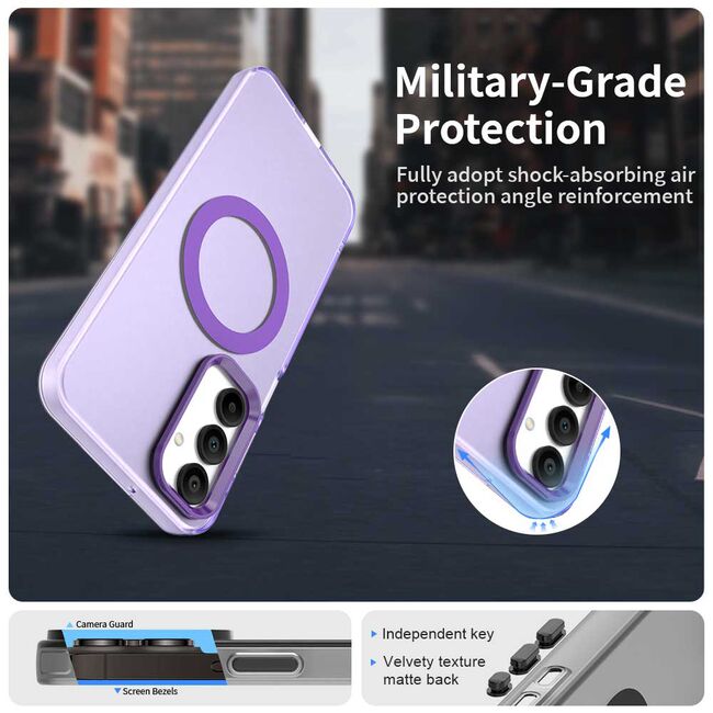 Husa premium pentru  Samsung Galaxy A16 VivaShell Fusion compatibila MagSafe, Anti-Shock - Protectie Avansata Display & Camera - Design Slim și Elegant - Mov
