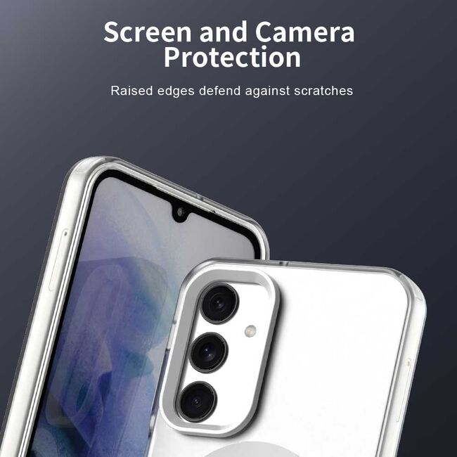 Husa premium pentru  Samsung Galaxy A25 VivaShell Fusion compatibila MagSafe, Anti-Shock - Protectie Avansata Display & Camera - Design Slim și Elegant - Alb