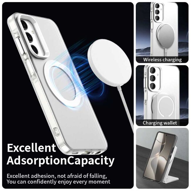 Husa premium pentru  Samsung Galaxy A25 VivaShell Fusion compatibila MagSafe, Anti-Shock - Protectie Avansata Display & Camera - Design Slim și Elegant - Alb