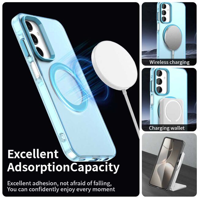 Husa premium pentru  Samsung Galaxy A25 VivaShell Fusion compatibila MagSafe, Anti-Shock - Protectie Avansata Display & Camera - Design Slim și Elegant - Albastru