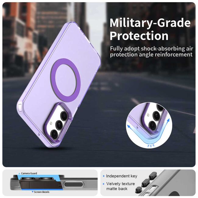 Husa premium pentru  Samsung Galaxy A25 VivaShell Fusion compatibila MagSafe, Anti-Shock - Protectie Avansata Display & Camera - Design Slim și Elegant - Mov