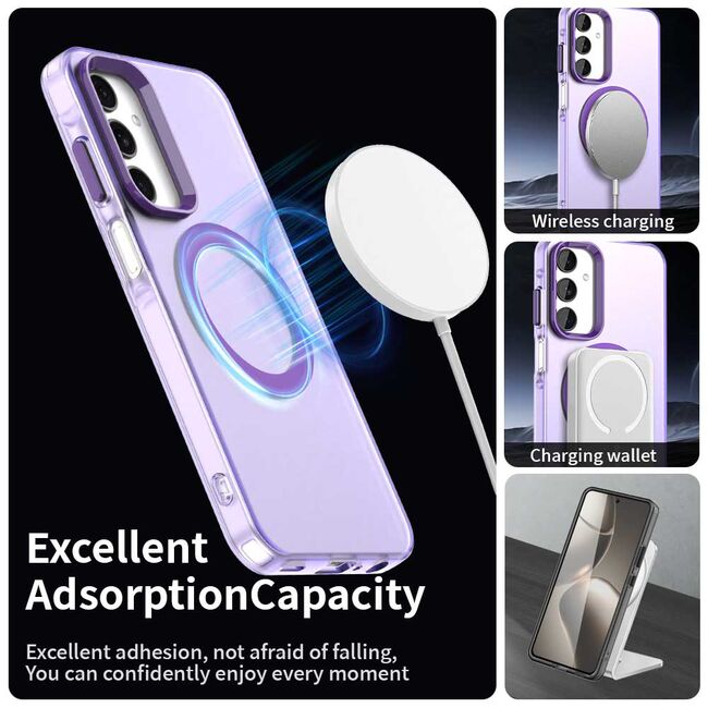 Husa premium pentru  Samsung Galaxy A25 VivaShell Fusion compatibila MagSafe, Anti-Shock - Protectie Avansata Display & Camera - Design Slim și Elegant - Mov