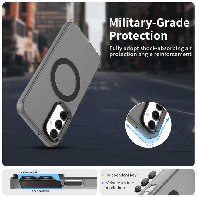 Husa premium pentru  Samsung Galaxy A25 VivaShell Fusion compatibila MagSafe, Anti-Shock - Protectie Avansata Display & Camera - Design Slim și Elegant - Negru