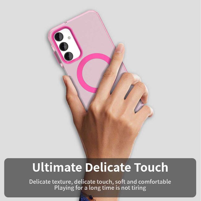 Husa premium pentru  Samsung Galaxy A25 VivaShell Fusion compatibila MagSafe, Anti-Shock - Protectie Avansata Display & Camera - Design Slim și Elegant - Roz