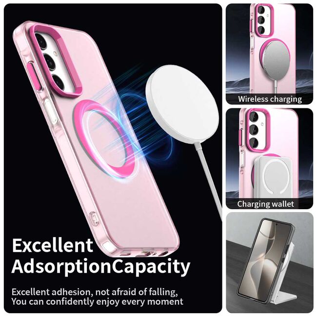 Husa premium pentru  Samsung Galaxy A25 VivaShell Fusion compatibila MagSafe, Anti-Shock - Protectie Avansata Display & Camera - Design Slim și Elegant - Roz