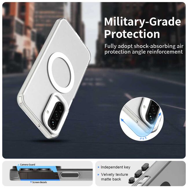 Husa premium pentru  Samsung Galaxy A26 VivaShell Fusion compatibila MagSafe, Anti-Shock - Protectie Avansata Display & Camera - Design Slim și Elegant - Alb