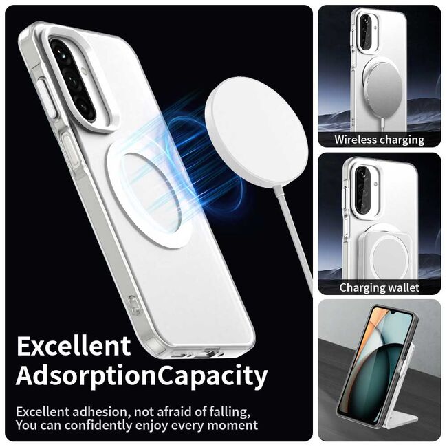 Husa premium pentru  Samsung Galaxy A26 VivaShell Fusion compatibila MagSafe, Anti-Shock - Protectie Avansata Display & Camera - Design Slim și Elegant - Alb