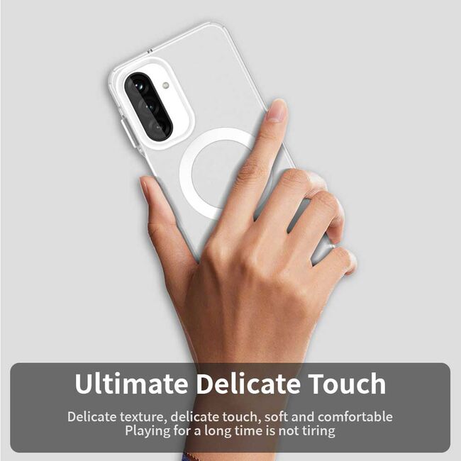 Husa premium pentru  Samsung Galaxy A26 VivaShell Fusion compatibila MagSafe, Anti-Shock - Protectie Avansata Display & Camera - Design Slim și Elegant - Alb